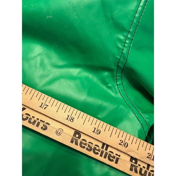 80s Vintage Green Women's Raincoat M Nautical Lining Reversible Mid-Length - Picture 5 of 10